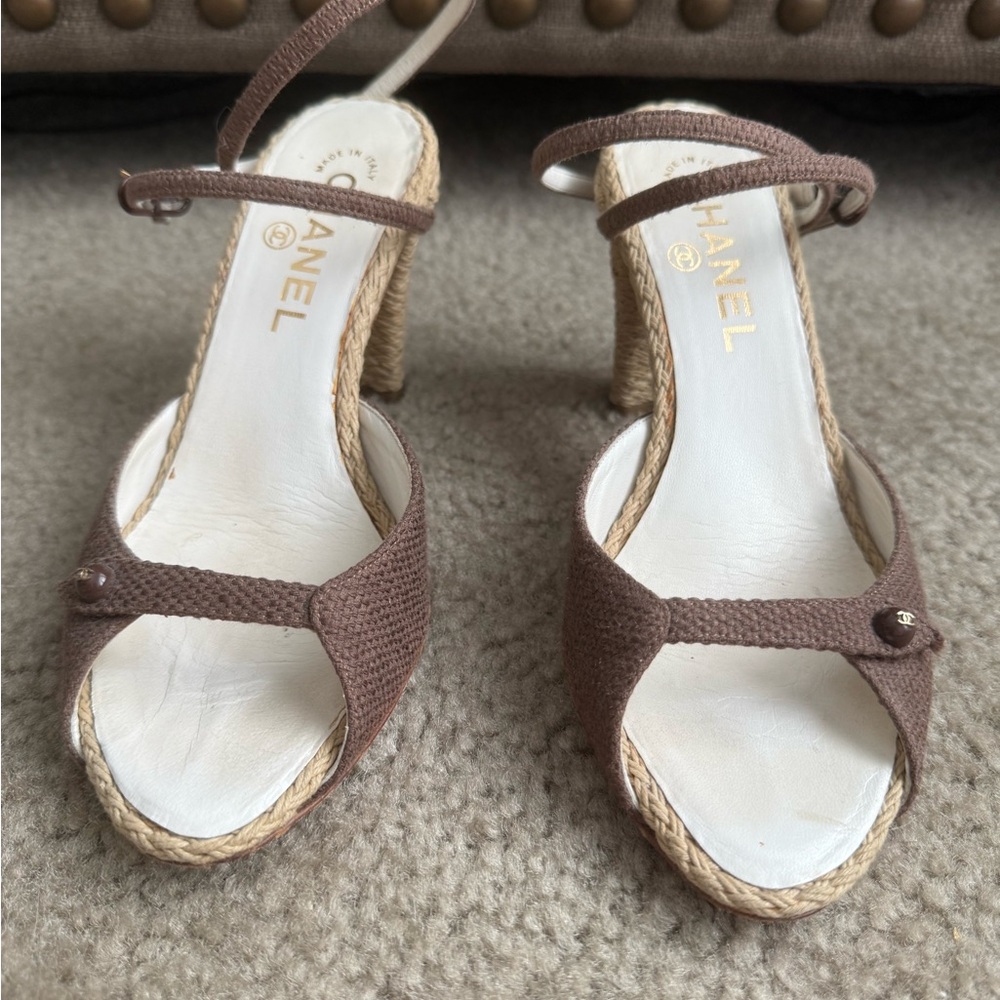 CHANEL Brown Espadrilles with Classic Matte Finish